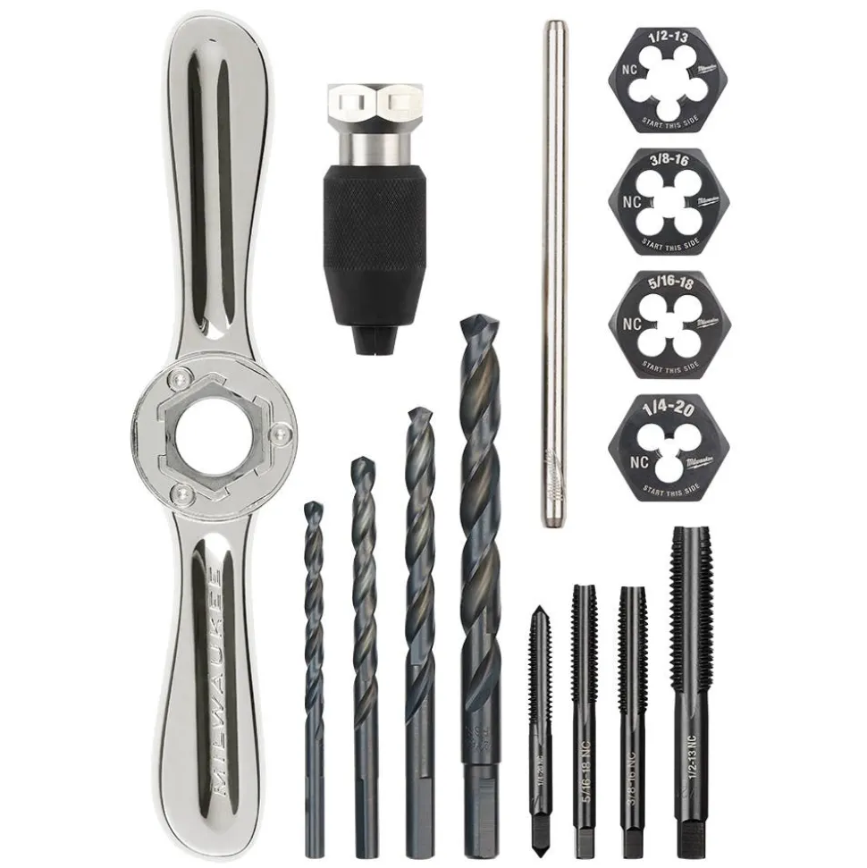 Milwaukee 15 Piece SAE Tap and Die Set with Hex-LOK 2-in-1 Handle 49-22-5602