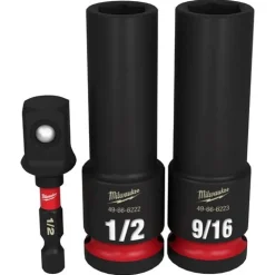 Milwaukee 3 Piece Shockwave 1/2" Drive Deep 6 Impact Socket Set 49-66-4485