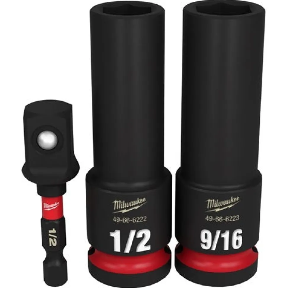 Milwaukee 3 Piece Shockwave 1/2" Drive Deep 6 Impact Socket Set 49-66-4485