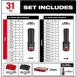 Milwaukee 31 Piece SHOCKWAVE Impact Duty 1/2