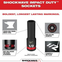 Milwaukee 9 Piece SHOCKWAVE Impact Duty 1/2