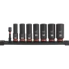Milwaukee 8 Piece Shockwave Impact Duty 3/8" Drive Metric Deep 6 Point Socket Set 49-66-7021