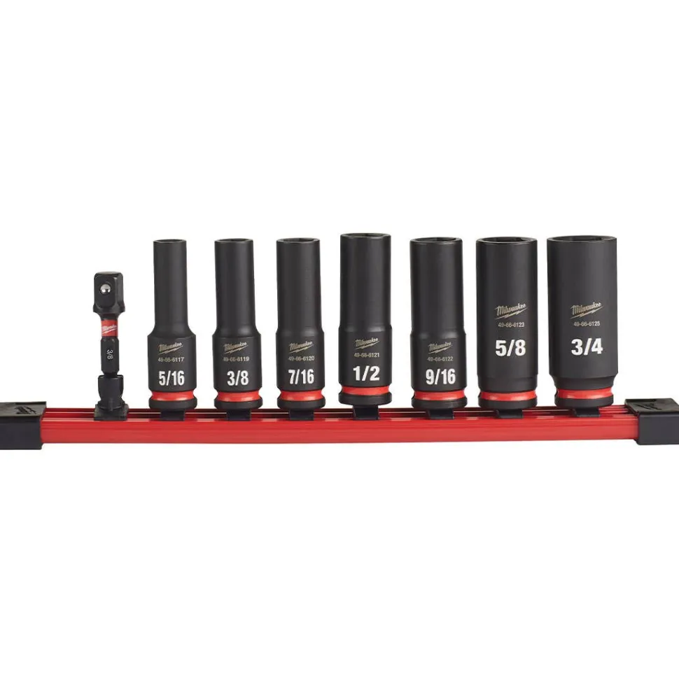 Milwaukee 12 Piece Shockwave Impact Duty 1/2" Drive SAE Standard 6 Point Socket Set 49-66-7010