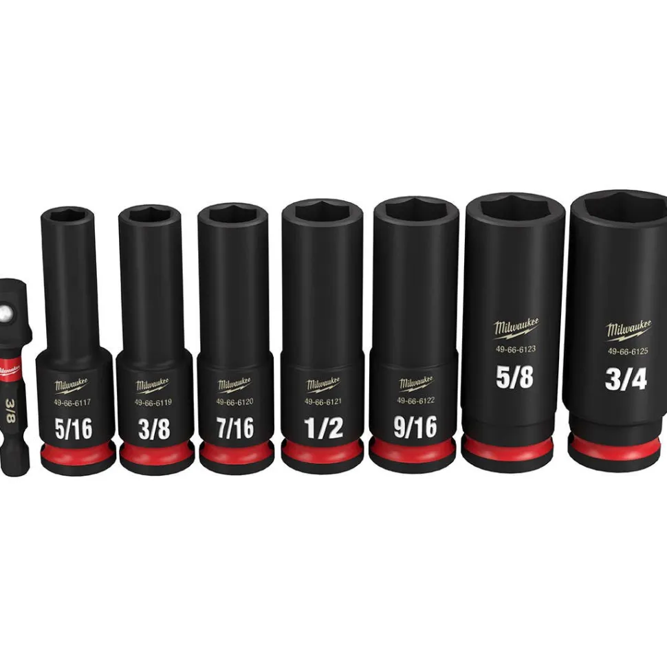 Milwaukee 12 Piece Shockwave Impact Duty 1/2" Drive SAE Standard 6 Point Socket Set 49-66-7010
