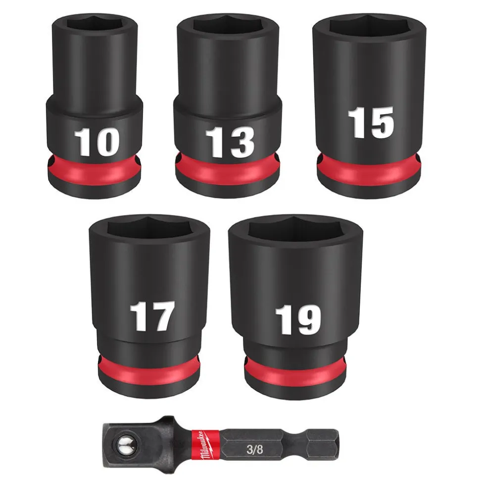 Milwaukee 6 Piece SHOCKWAVE Impact Duty 3/8" Drive Metric Standard Socket Set 49-66-7036