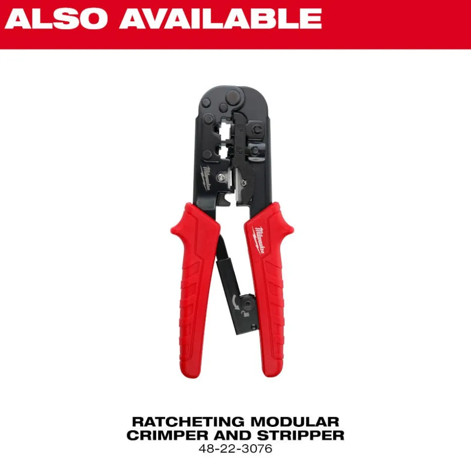 Milwaukee Ratcheting Pass-Through Crimper & Stripper 48-22-3074