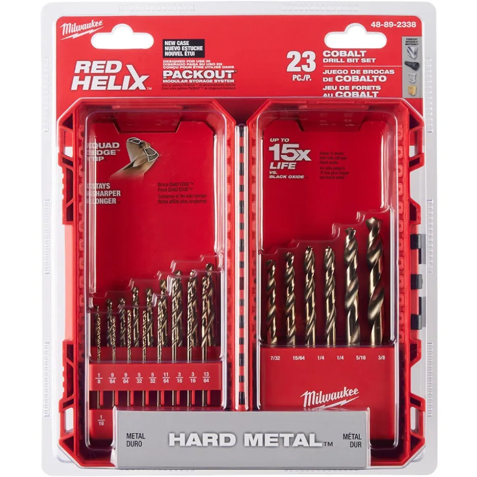 Milwaukee RED HELIX Cobalt Drill Bit Set - 23 Piece 48-89-2338