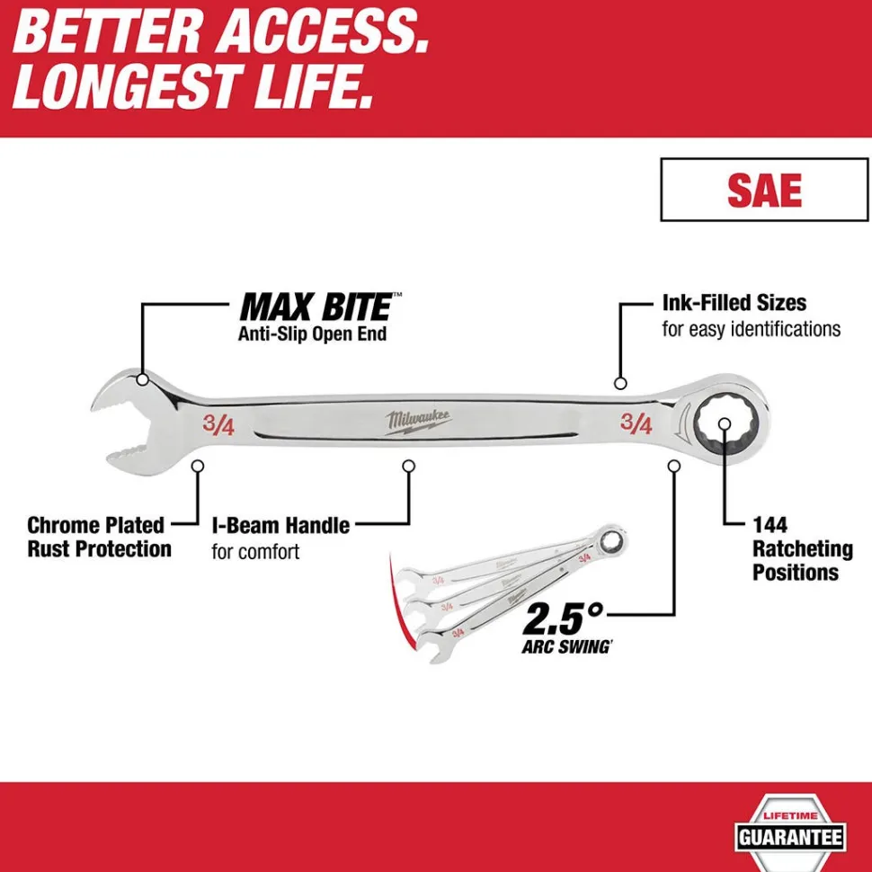Milwaukee 1-1/4" SAE Ratcheting Combination Wrench 45-96-9238
