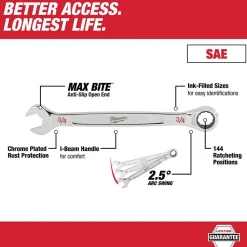 Milwaukee 1-1/16" SAE Ratcheting Combination Wrench 45-96-9234