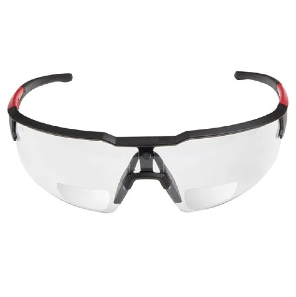 Milwaukee Safety Glasses with Magnified Clear Anti-Scratch Lenses +2.50 Magnification - Polybag Packaging 48-73-2207