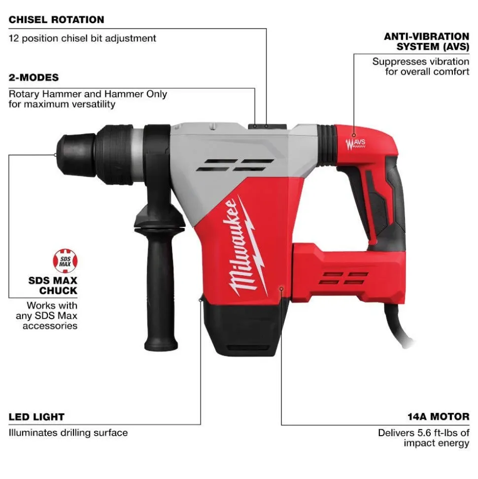 Milwaukee 1-9/16" SDS Max Rotary Hammer 5517-21