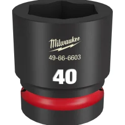 Milwaukee Shockwave Impact Duty 1" Drive 40mm Standard 6 Point Socket 49-66-6603