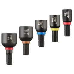 Milwaukee SHOCKWAVE Impact Duty Insert Magnetic Nut Driver Set 5 Piece 49-66-4563