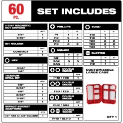Milwaukee SHOCKWAVE Impact Duty Drill and Drive Set - 60 Piece 48-32-4097