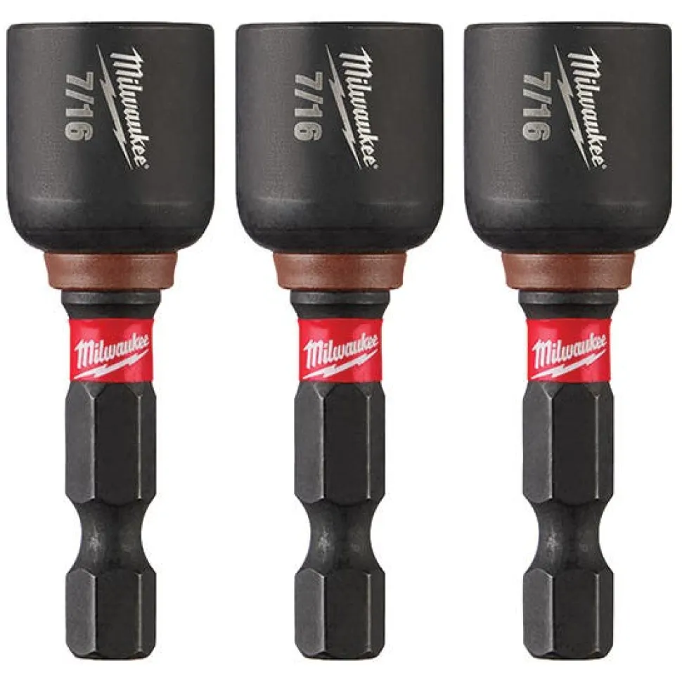 Milwaukee SHOCKWAVE Impact Duty 7/16" x 1-7/8" Magnetic Nut Driver 3PK 49-66-4526
