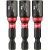 Milwaukee SHOCKWAVE Impact Duty 1/4" x 1-7/8" Magnetic Nut Driver 3PK 49-66-4522