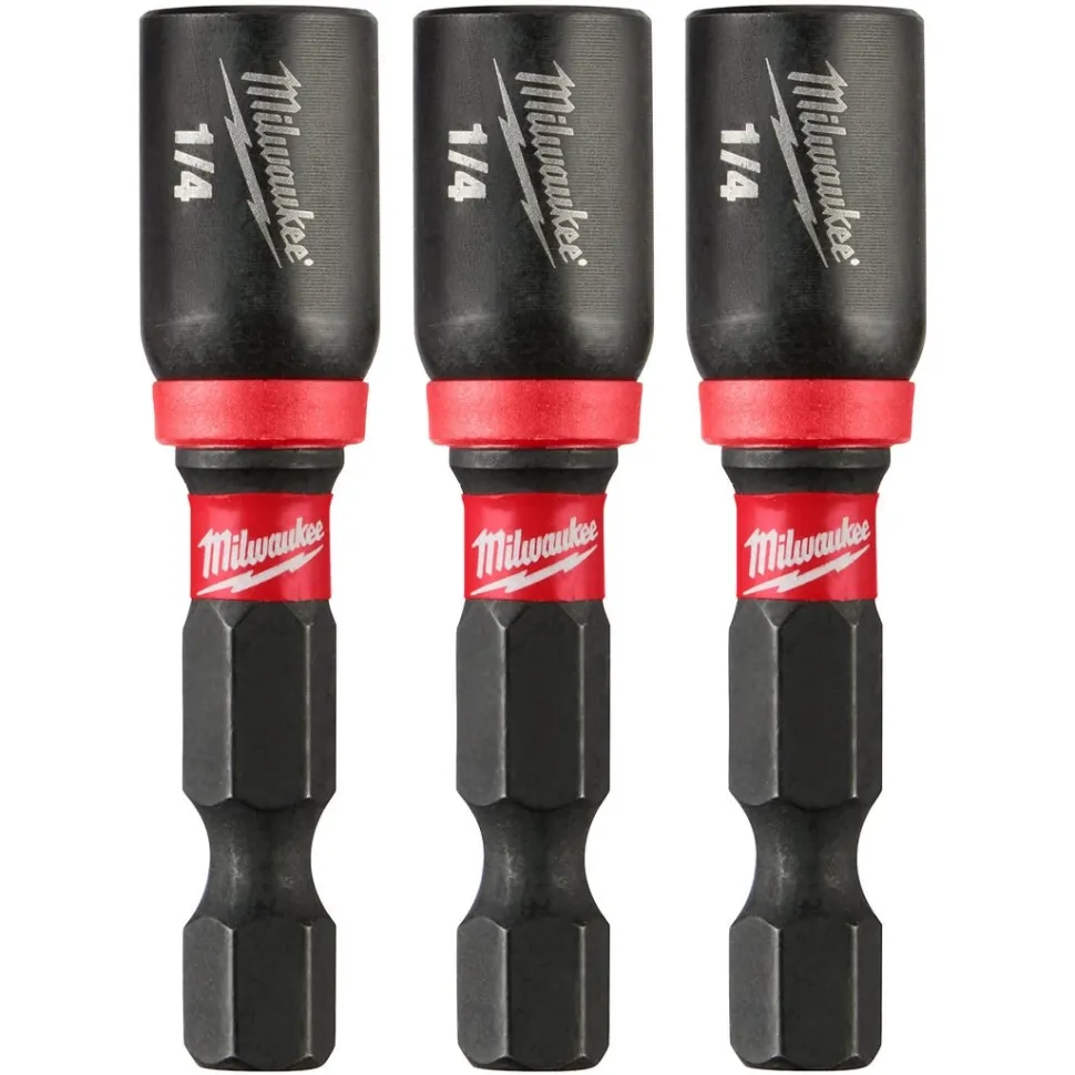 Milwaukee SHOCKWAVE Impact Duty 1/4" x 1-7/8" Magnetic Nut Driver 3PK 49-66-4522