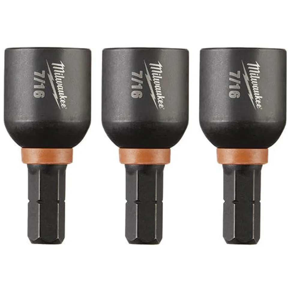 Milwaukee SHOCKWAVE Impact Duty 7/16" Insert Magnetic Nut Driver 3PK 49-66-4516
