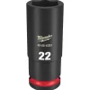 Milwaukee Shockwave Impact Duty 1/2" Drive 22mm Deep 6 Point Socket 49-66-6283