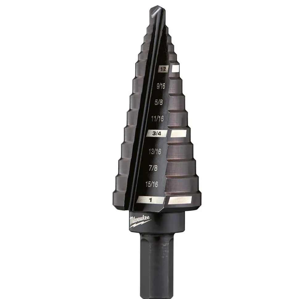 Milwaukee #8 Step Drill Bit, 1/2" - 1" x 1/16" 48-89-9208