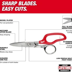 Milwaukee Tool Electrician Scissors with Extended Handle 48-22-4049