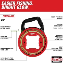 Milwaukee Tool 20' Glow Fish Tape 48-22-4182