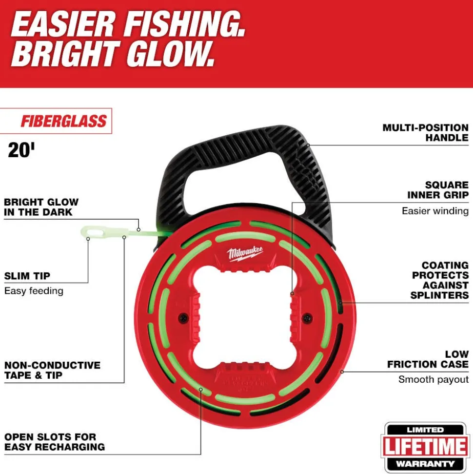 Milwaukee Tool 20' Glow Fish Tape 48-22-4182