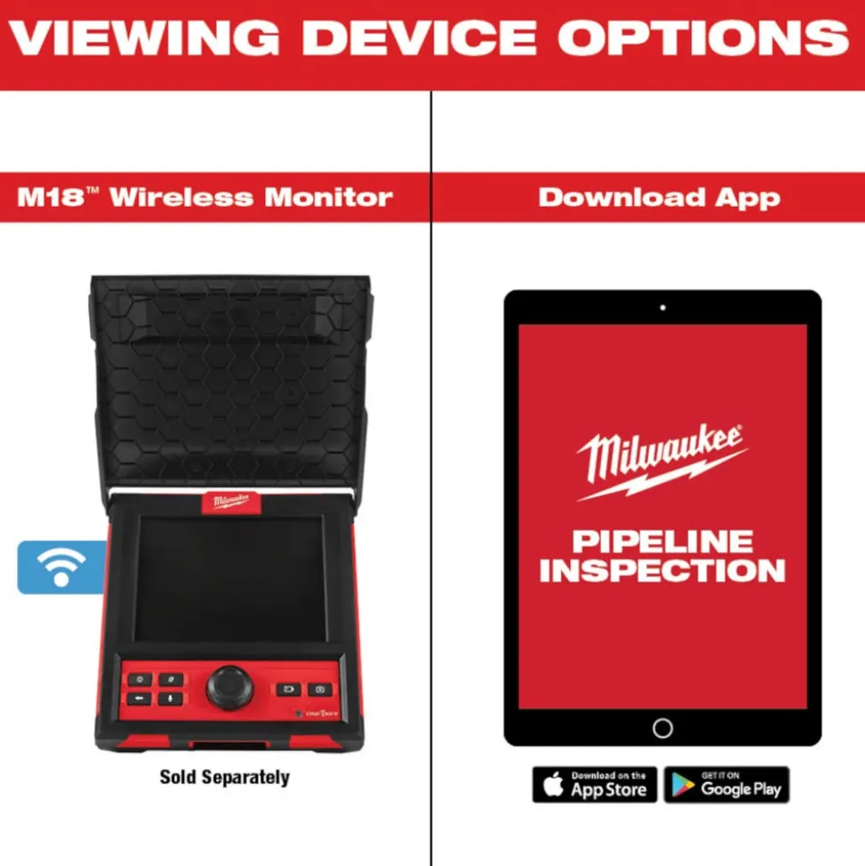 Milwaukee Tool M18 325’ Stiff Modular Pipeline Inspection System 3976-22