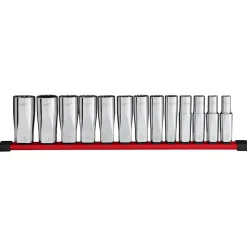 Milwaukee Tool 13pc 1/2" Drive 12-Point Deep Well SAE Socket Set 48-22-9424