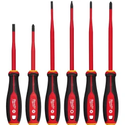 Milwaukee Tool 6 Piece 1000V Insulated Slim Tip Screwdriver Set 48-22-2206