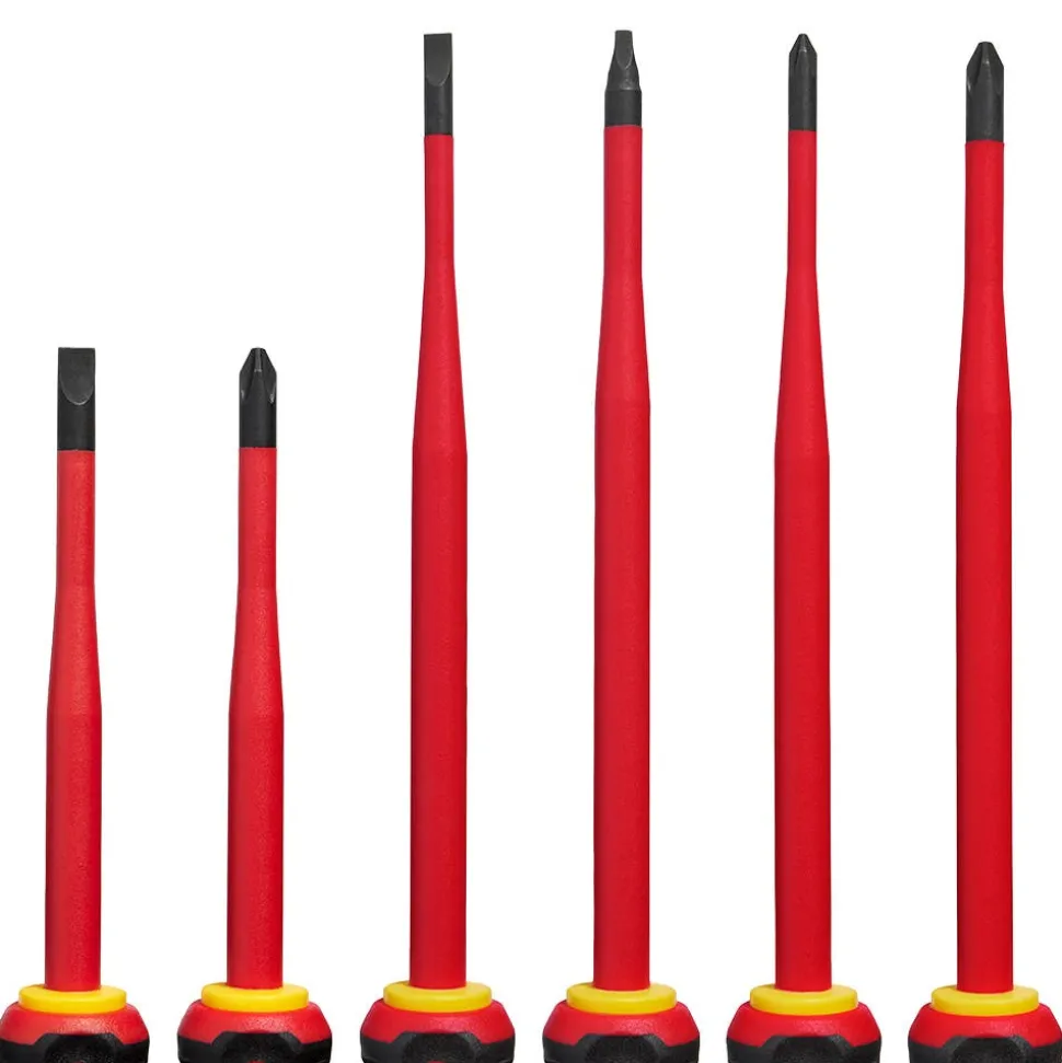 Milwaukee Tool 6 Piece 1000V Insulated Slim Tip Screwdriver Set 48-22-2206
