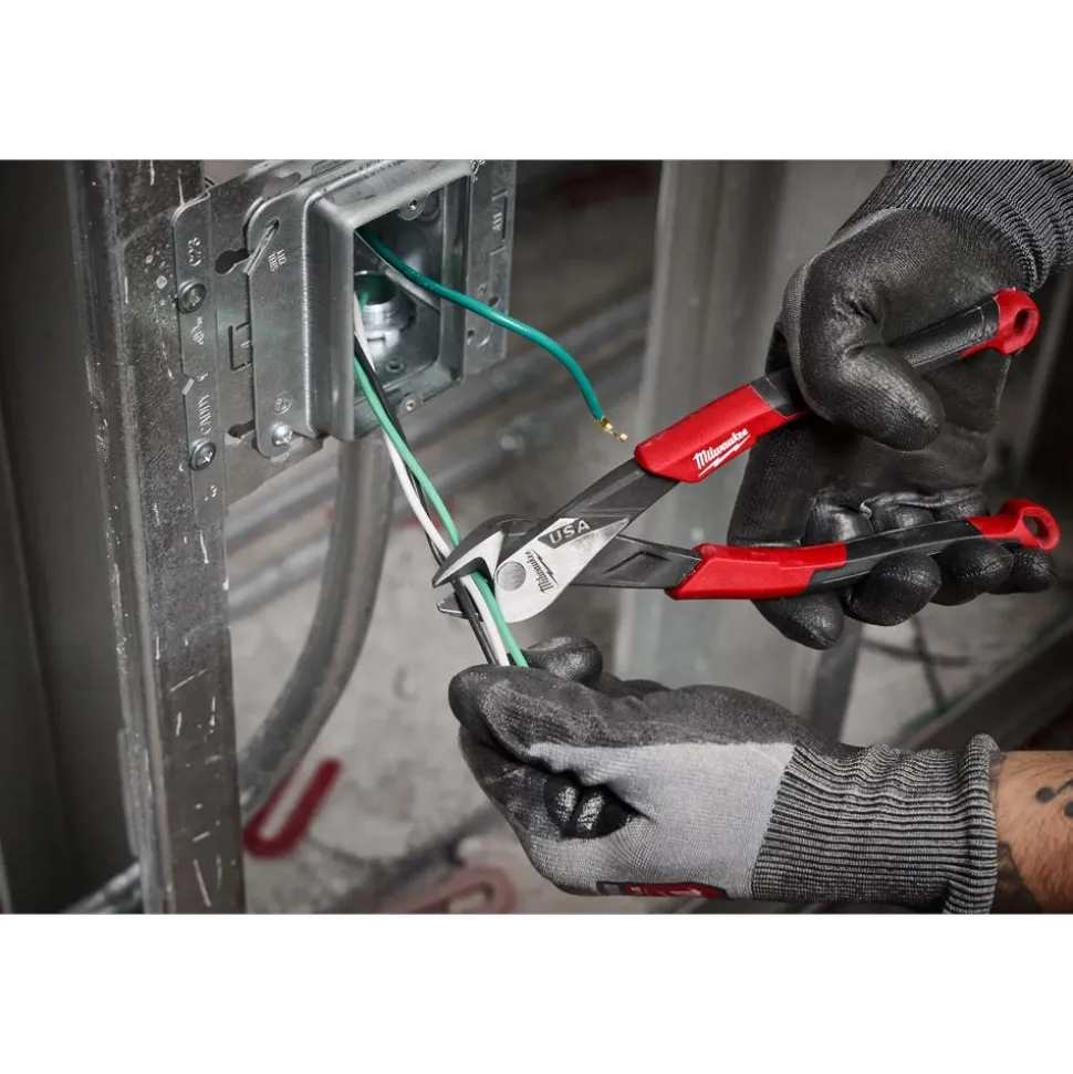 Milwaukee Tools 8" Angled Head Diagonal Comfort Grip Cutting Pliers (USA) MT558A