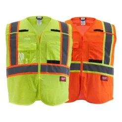 Milwaukee Tools ANSI Breakaway Class 2 Mesh 9 Pocket Safety Vest Hi-Vis Yellow 48-73-517Y