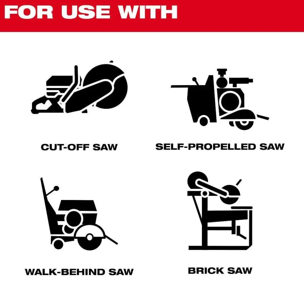 Milwaukee Tools 14" Asphalt & Green Concrete Segmented 49-93-7240