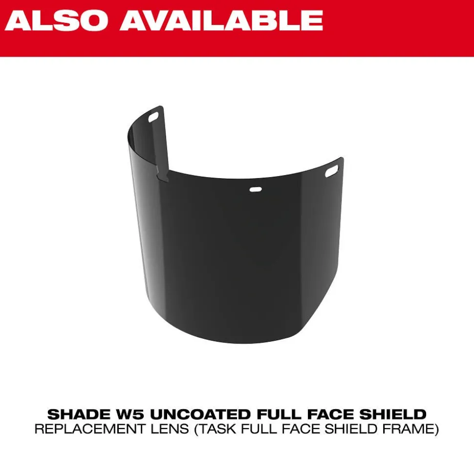 Milwaukee Tools BOLT Task Full Face Shield - Clear Uncoated Lens (Compatible with Milwaukee BOLT Safety Helmets & BOLT Hard Hats) 48-73-1460