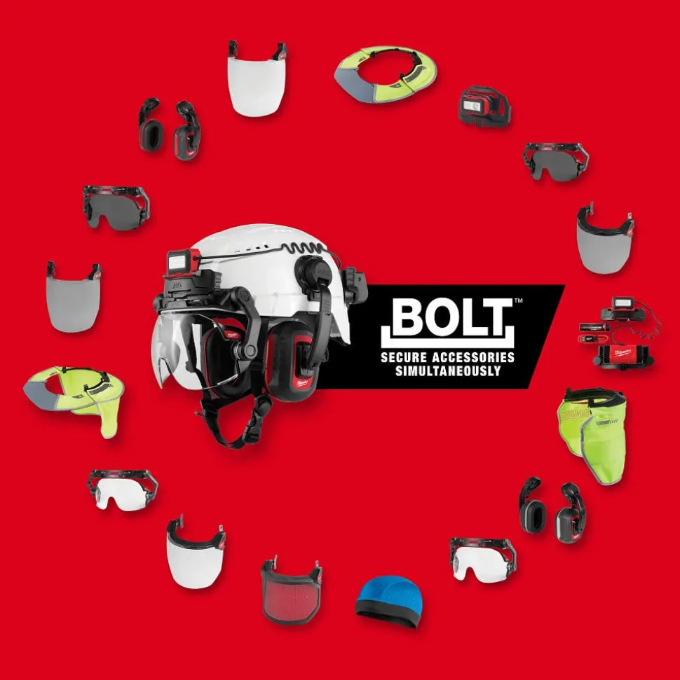 Milwaukee Tools BOLT Task Full Face Shield - Clear Uncoated Lens (Compatible with Milwaukee BOLT Safety Helmets & BOLT Hard Hats) 48-73-1460