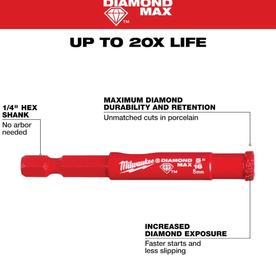 Milwaukee Tools 5/16" Diamond Max Hole Saw Bit 49-56-0507