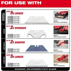 Milwaukee Tools FASTBACK with Storage & 50PC General Utility Blades Set 48-22-1504