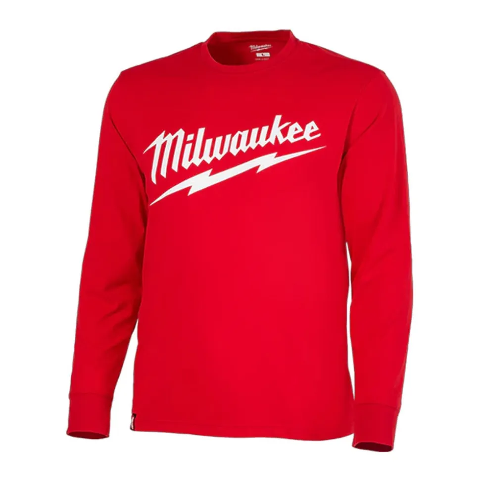 Milwaukee Tools Heavy Duty Long Sleeve with Logo T-Shirt Red 608R