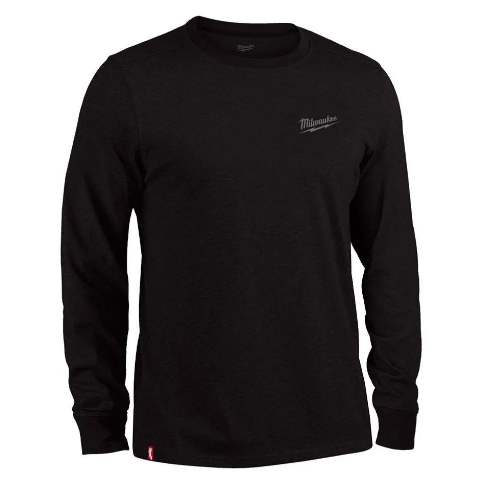 Milwaukee Tools Hybrid Long Sleeve Work T-Shirt Black 604B
