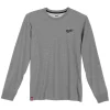 Milwaukee Tools Hybrid Long Sleeve Work T-Shirt Grey 604G