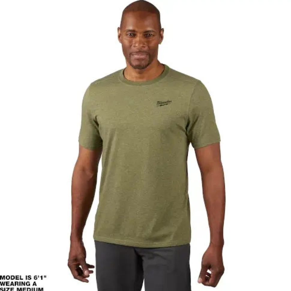 Milwaukee Tools Hybrid Short Sleeve Work T-Shirt Green 603GN