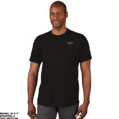 Milwaukee Tools Hybrid Short Sleeve Work T-Shirt Black 603B