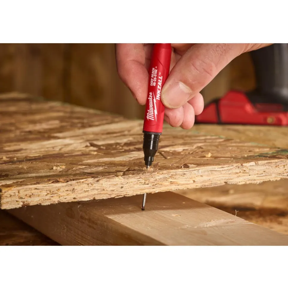 Milwaukee Tools INKZALL™ 2IN1 Deep Reach Ultra Fine Point Black Jobsite Marker 48-22-3152