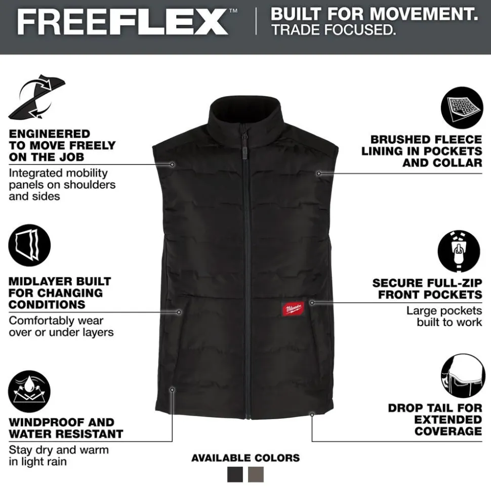 Milwaukee Tools Men's FREEFLEX™ Lightweight Insulated Vest Black