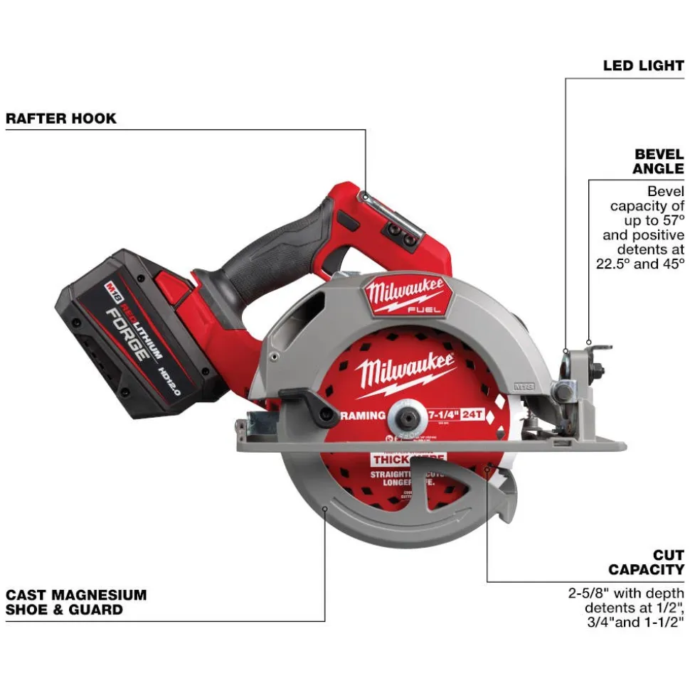 Milwaukee Tools M18 FUEL 7-1/4” Circular Saw Kit 2834-21HD