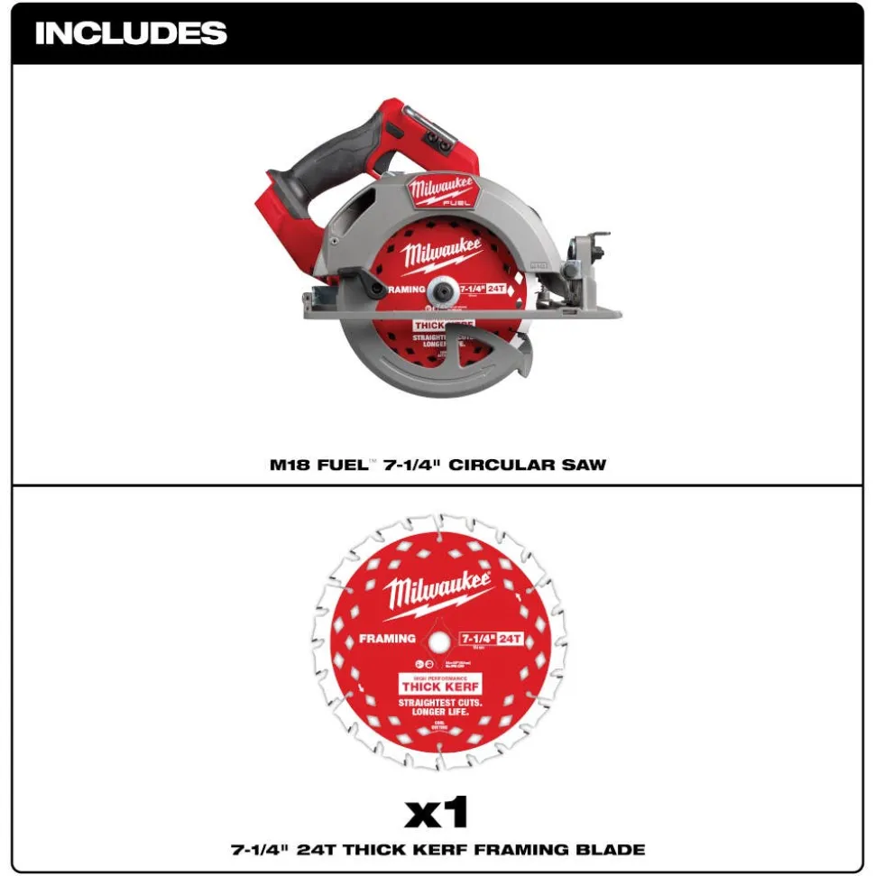 Milwaukee Tools M18 FUEL 7-1/4” Circular Saw (Tool Only) 2834-20