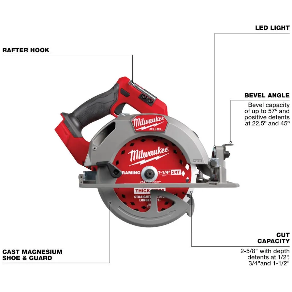 Milwaukee Tools M18 FUEL 7-1/4” Circular Saw (Tool Only) 2834-20
