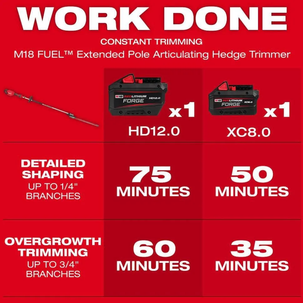 Milwaukee Tools M18 FUEL Extended Pole Articulating Hedge Trimmer 3035-20