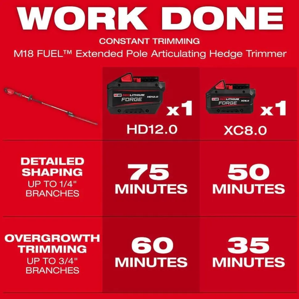 Milwaukee Tools M18 FUEL Extended Pole Articulating Hedge Trimmer Kit 3035-21